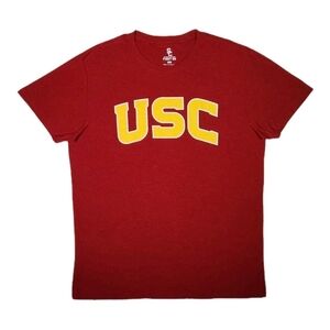USC Trojans Shirt Large Red NCAA Collegiate Football Sportswear Crew Neck Tee